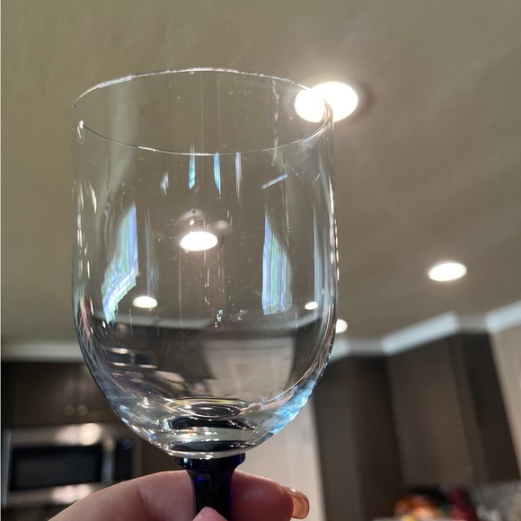 Vintage Crystal Cobalt Stem Wine Glasses - Picture 6 of 7
